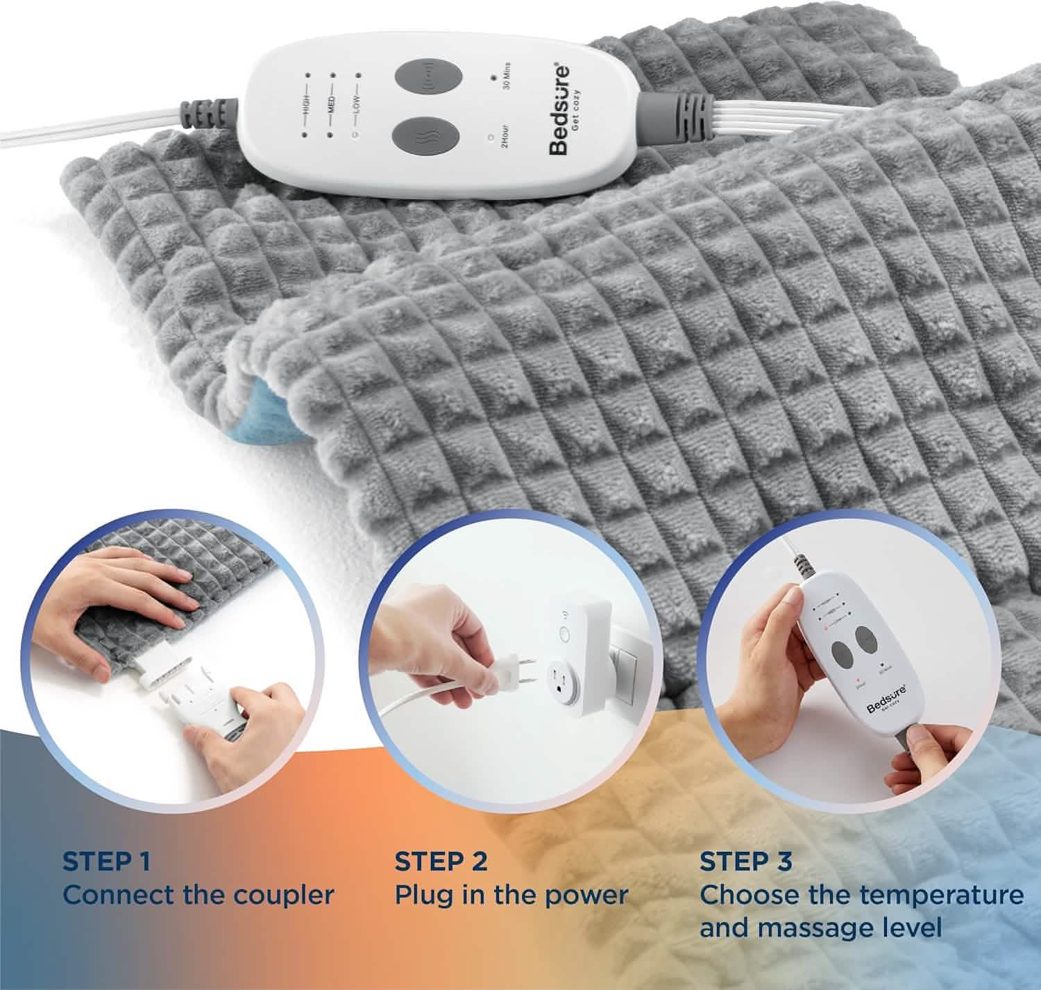 GentleSoft® Weighted Heating Pad with Massager
