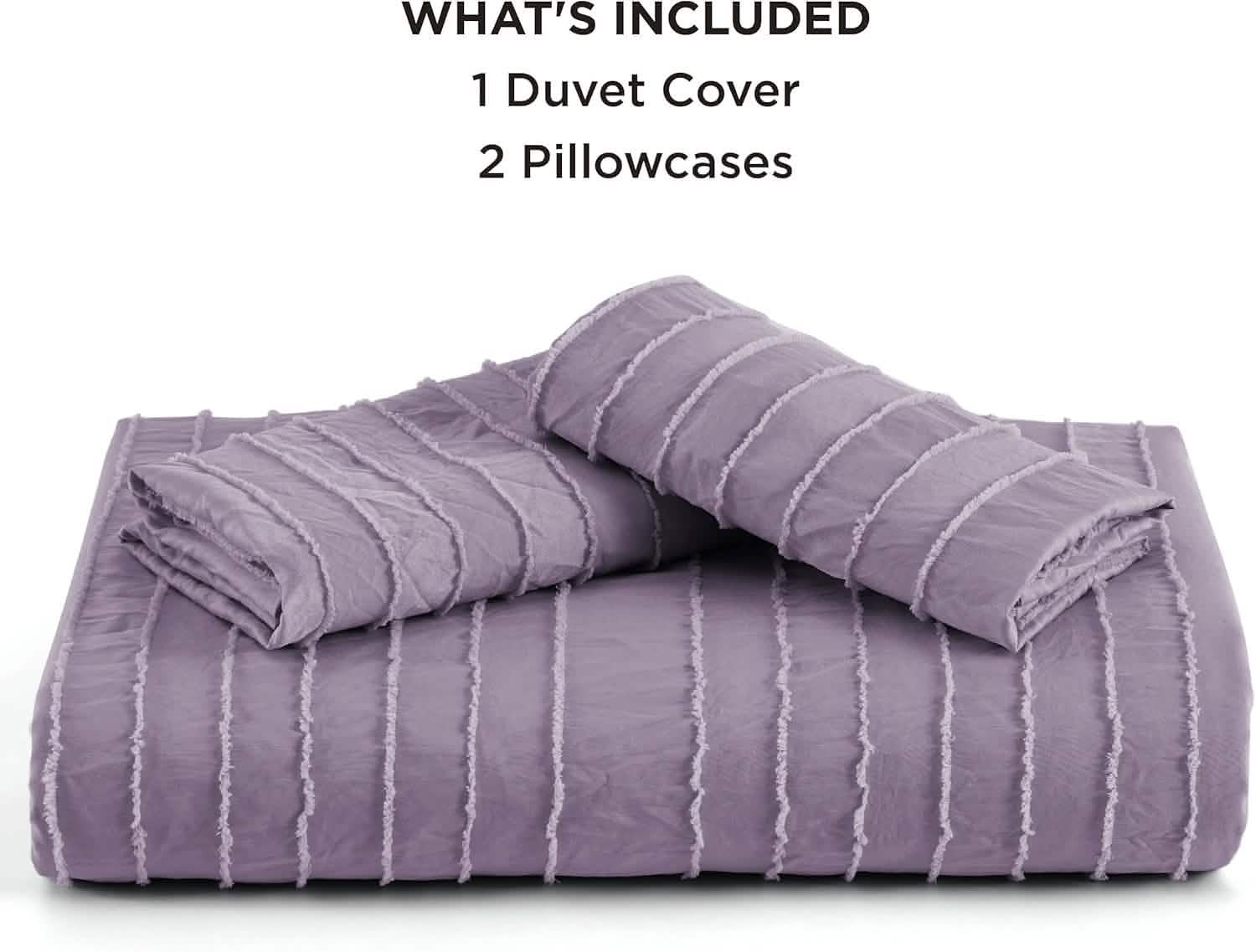 GentleSoft® Striped Tufted Embroidery Duvet Cover Set