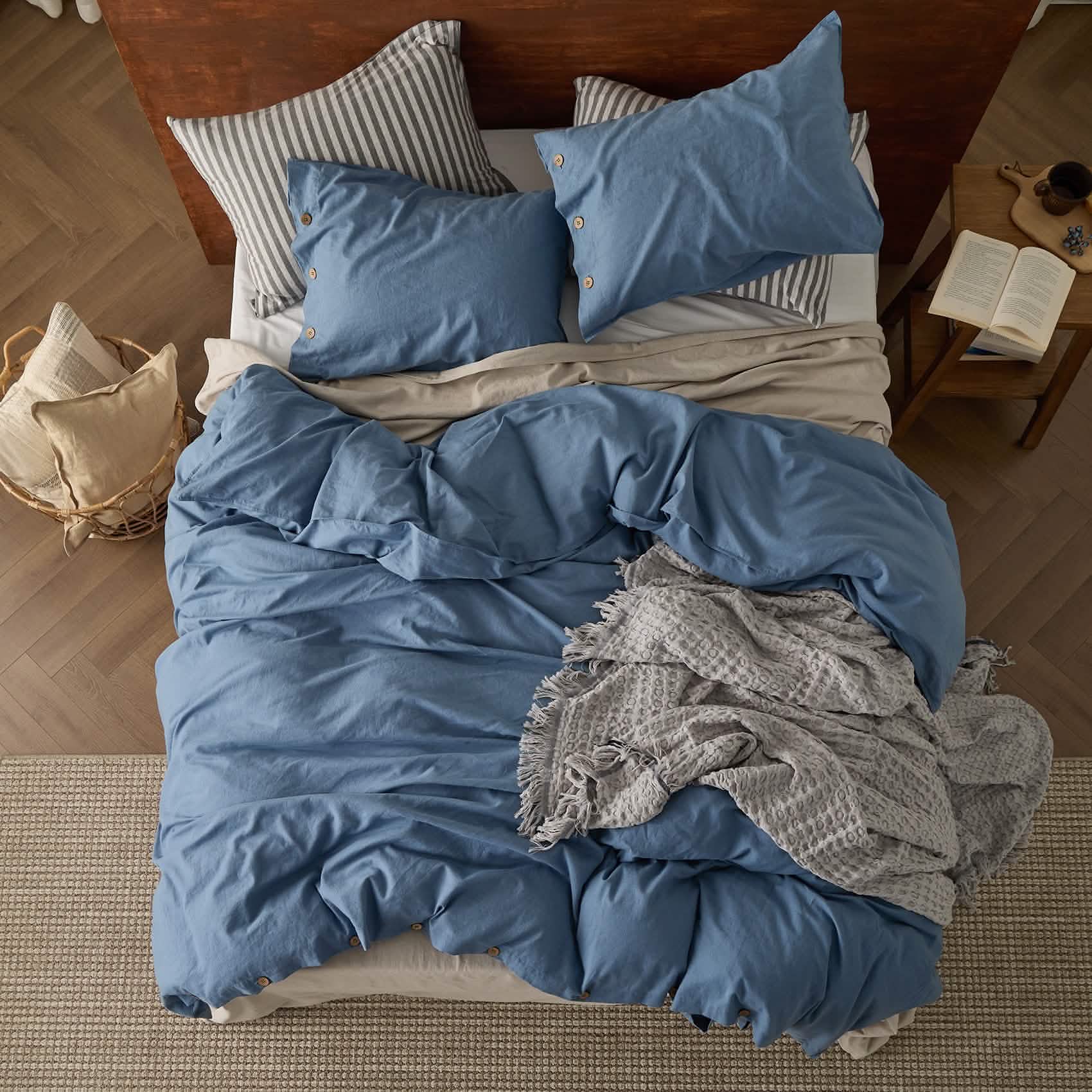 GentleSoft® Cotton Linen Hybrid Duvet Cover Set
