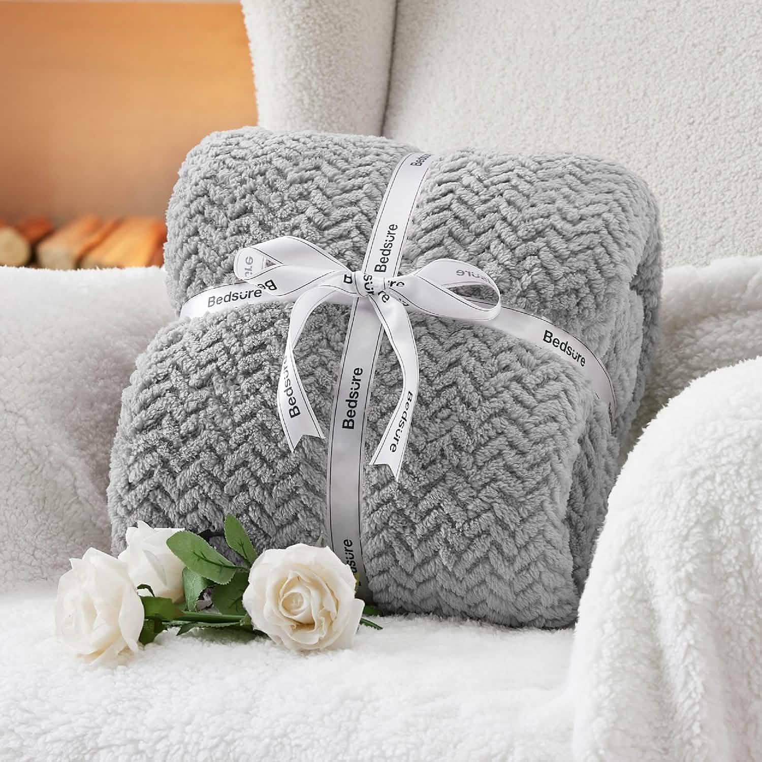 GentleSoft® Chevron Sherpa Fleece Blanket