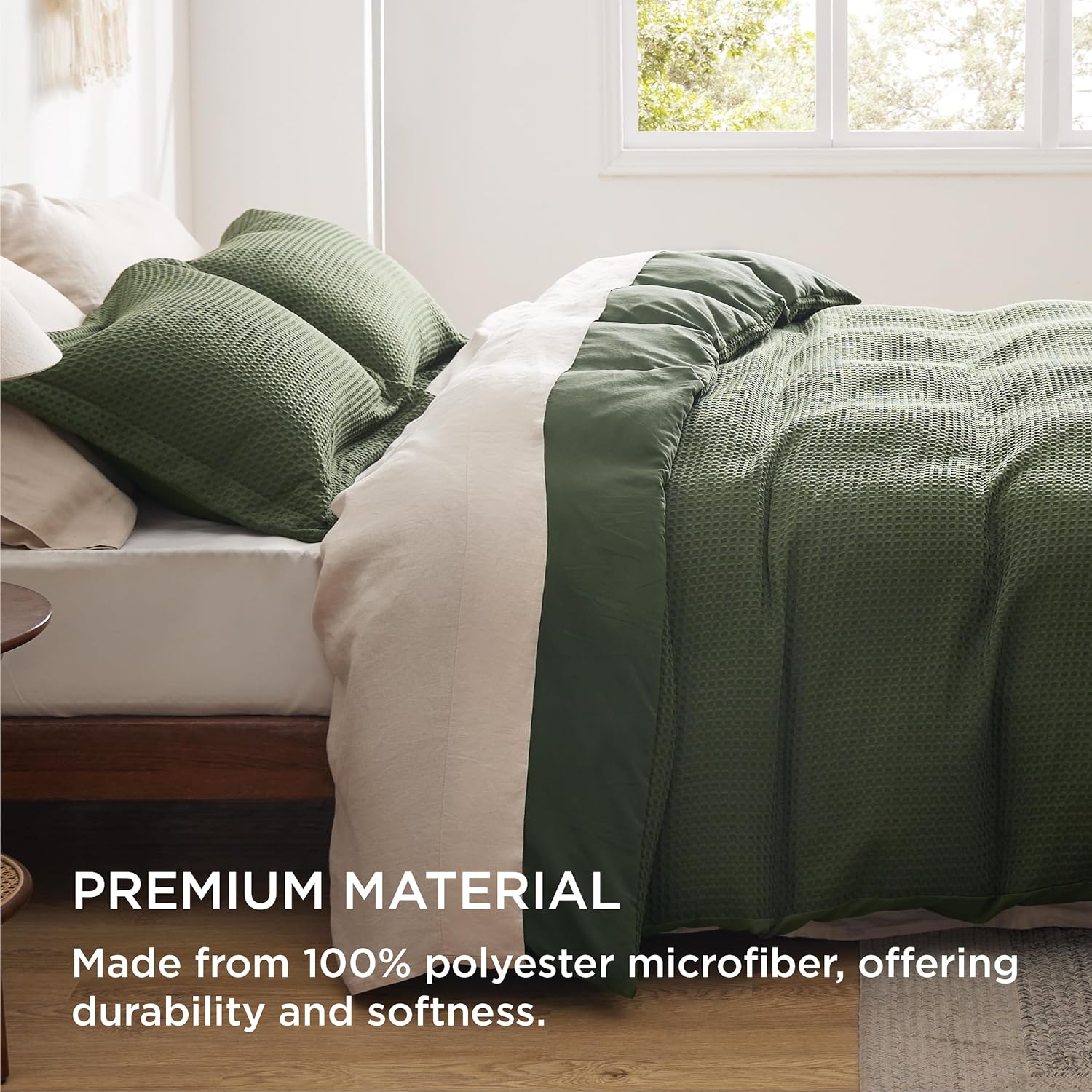 GentleSoft® Polyester Microfiber Waffle Duvet Weave Duvet Cover Set