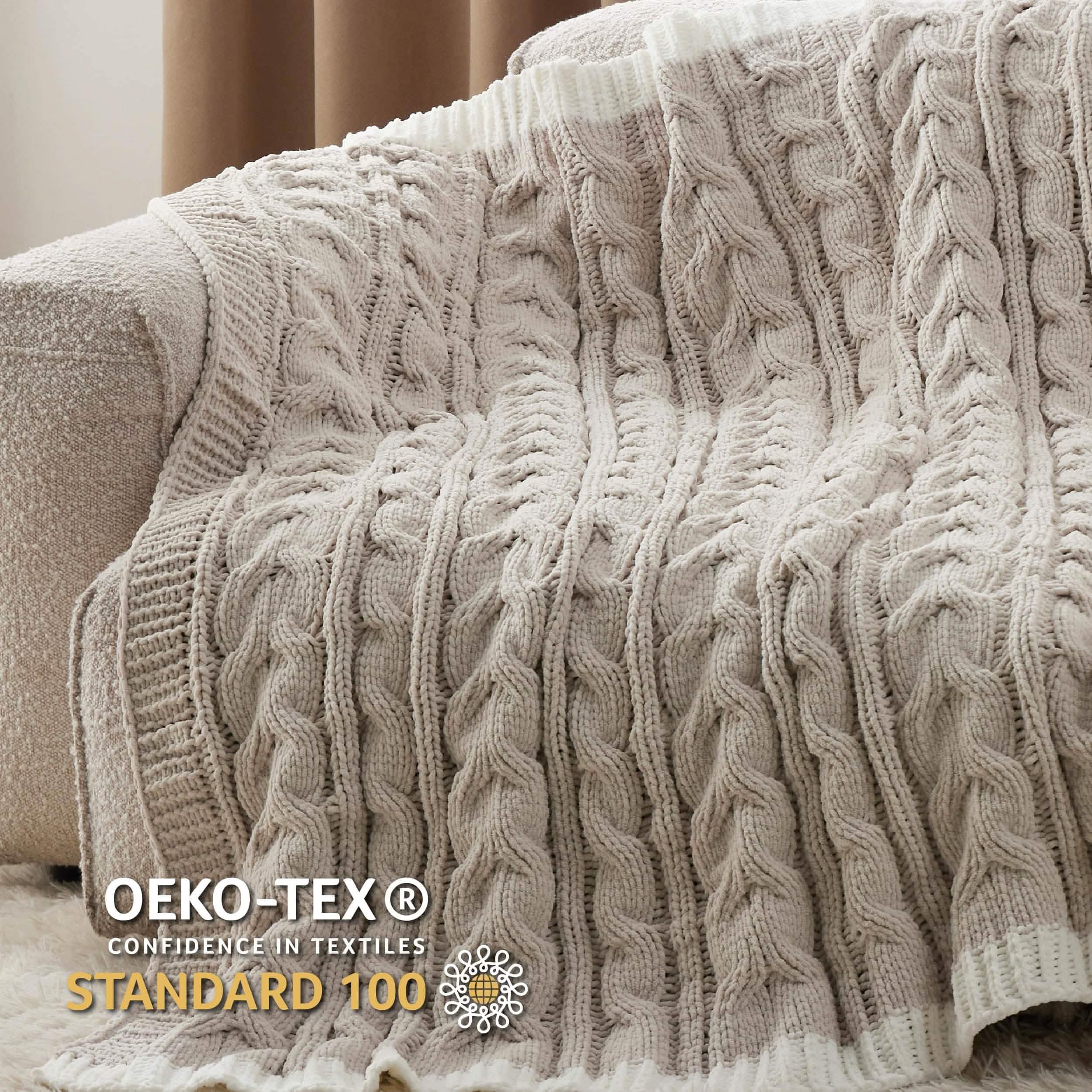GentleSoft® Cable Chenille Chunky Knit Throw Blanket