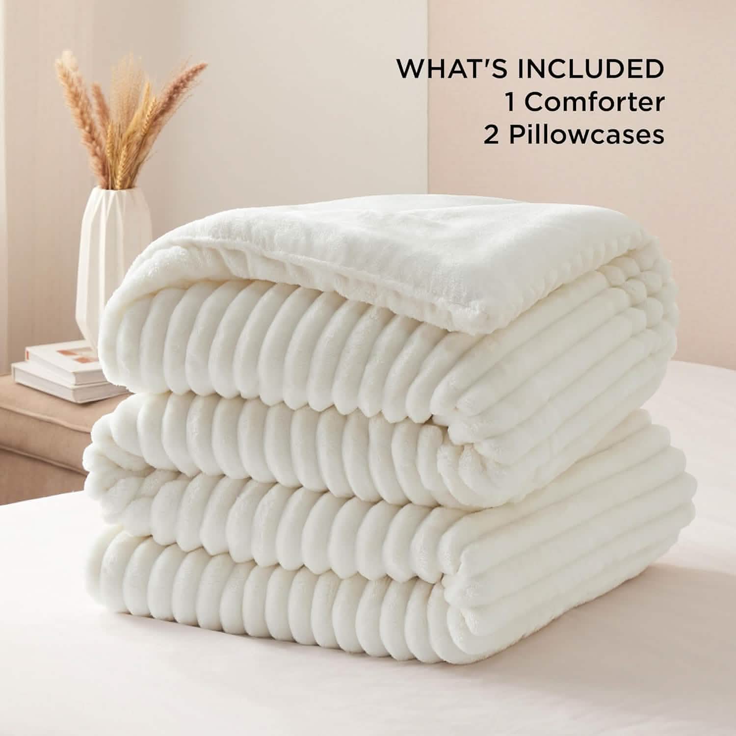 GentleSoft® Striped Flannel Comforter Set