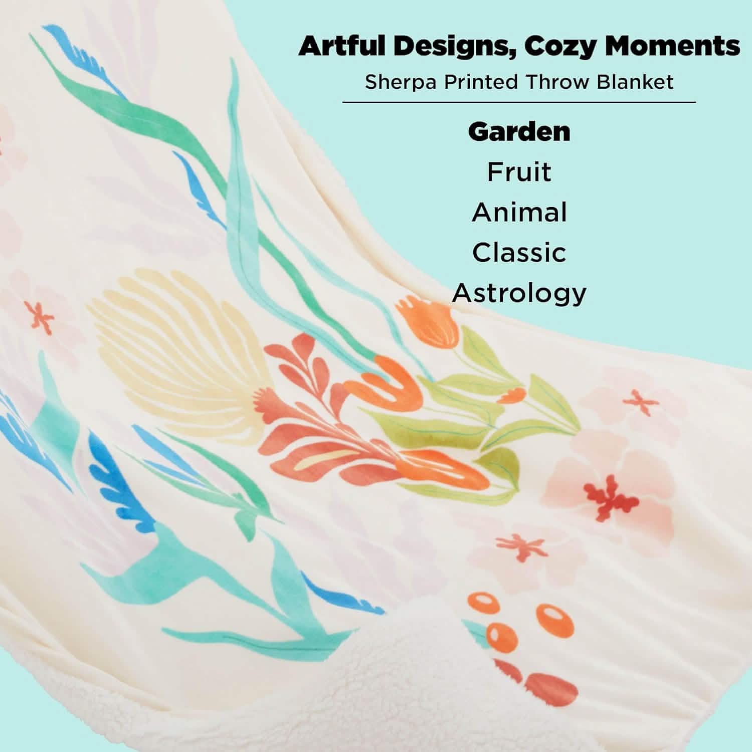 GentleSoft® Printed Throw Sherpa Blanket Print
