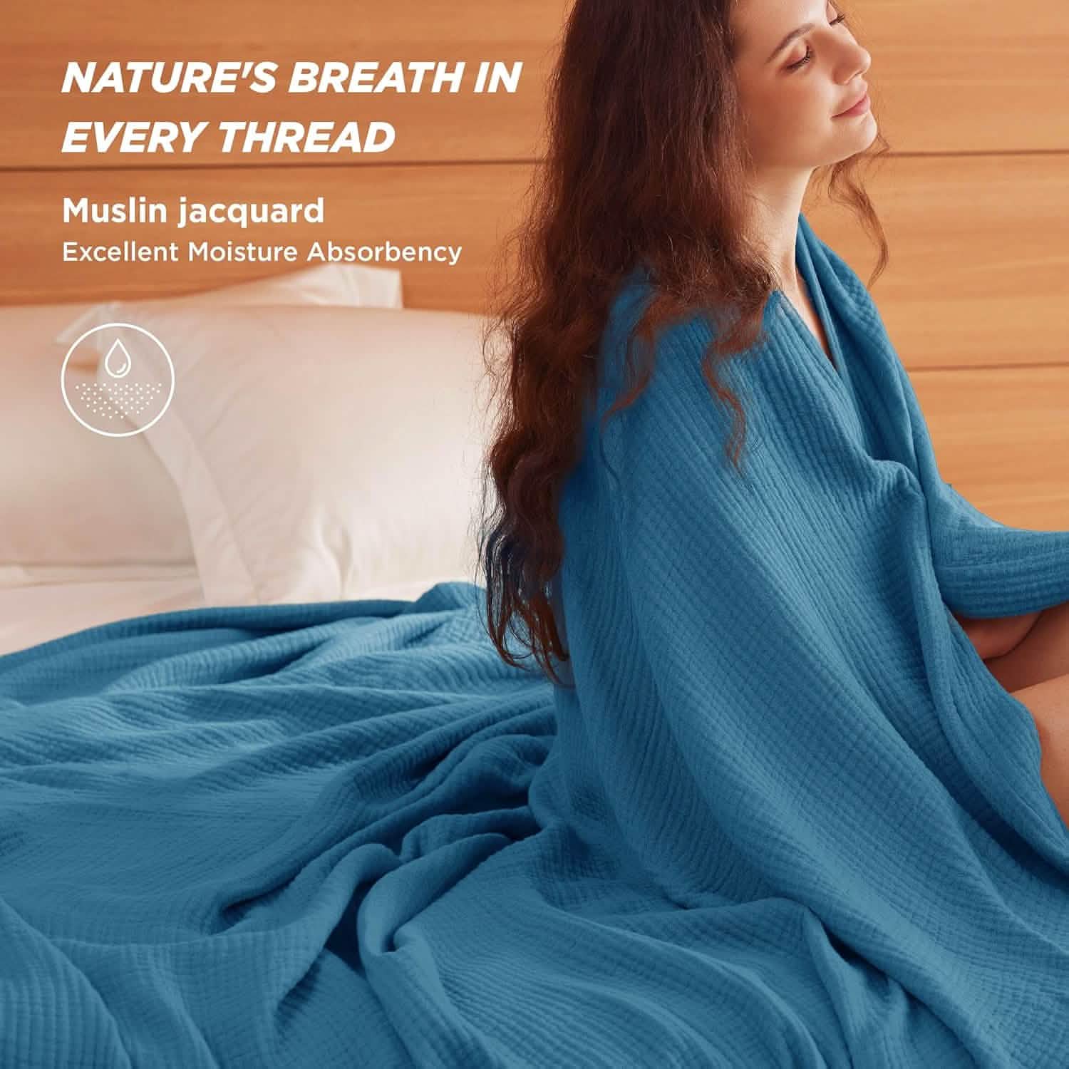 GentleSoft® 100% Cotton Gauze Spring Throw Blanket