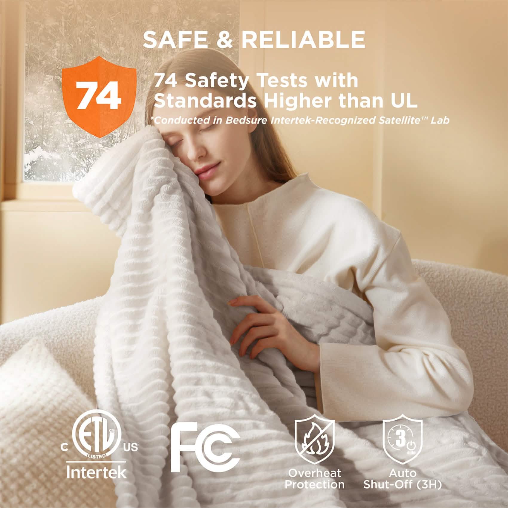 GentleSoft® Ribbed Heated Blanket