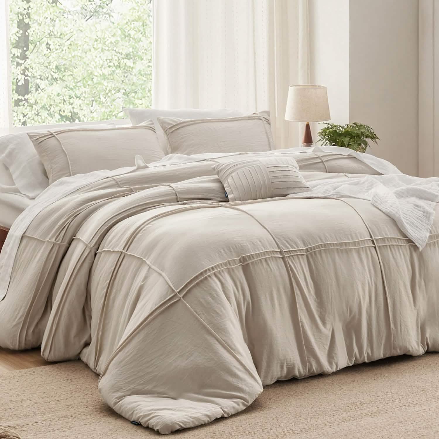 GentleSoft® Striped Tufted Embroidery Duvet Cover Set