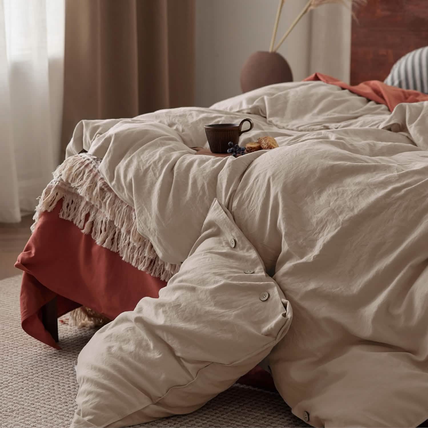 GentleSoft® Cotton Linen Hybrid Duvet Cover Set