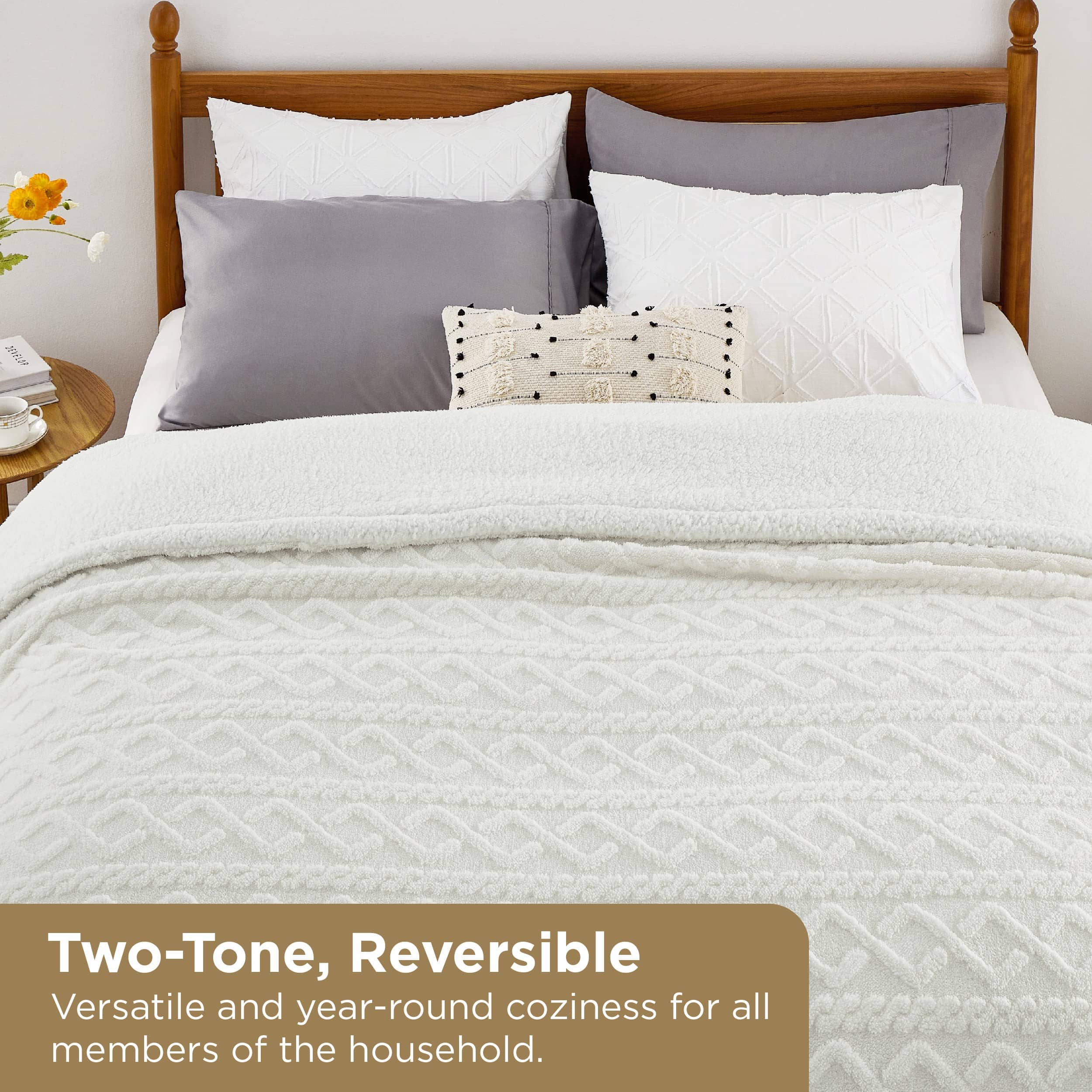 GentleSoft® Sherpa Throw Blanket For Couch