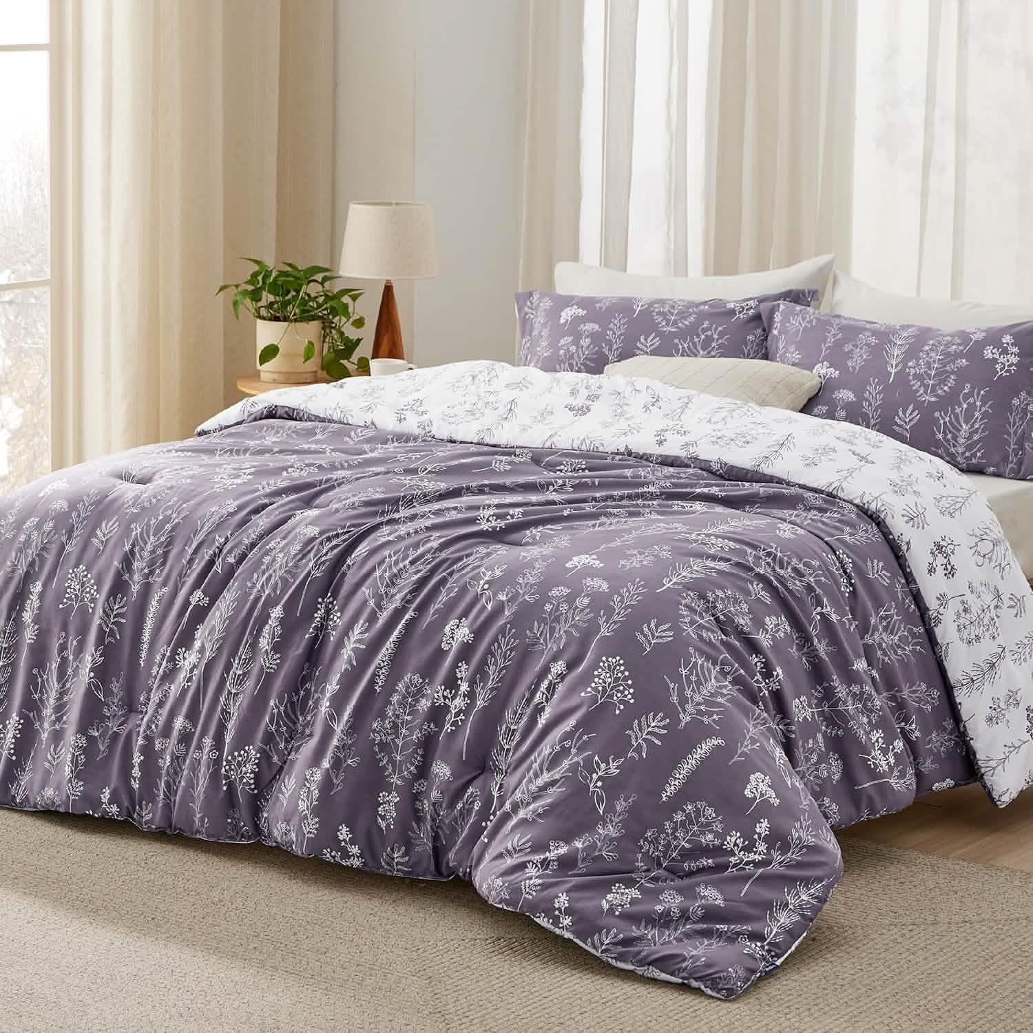 GentleSoft® Reversible Floral Print Comforter Set-2
