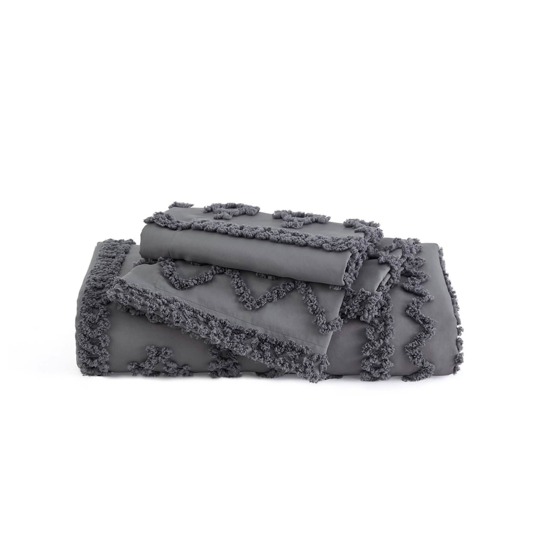GentleSoft® Boho Tufted Embroidery Duvet Cover Set