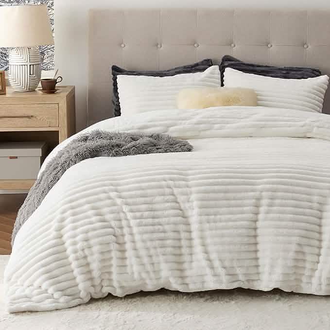 GentleSoft® Striped Flannel Duvet Cover Set