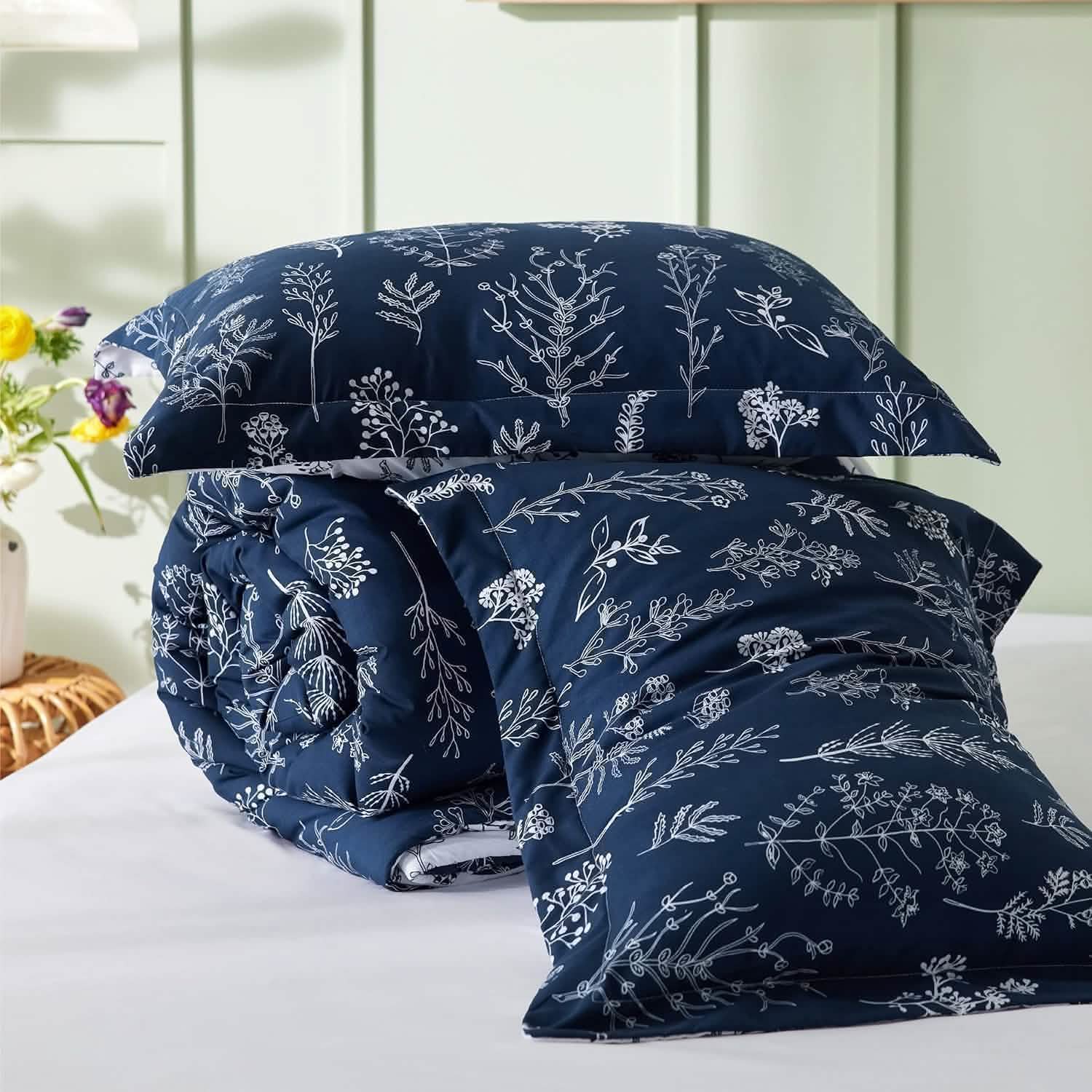 GentleSoft® Reversible Floral Print Comforter Set-2