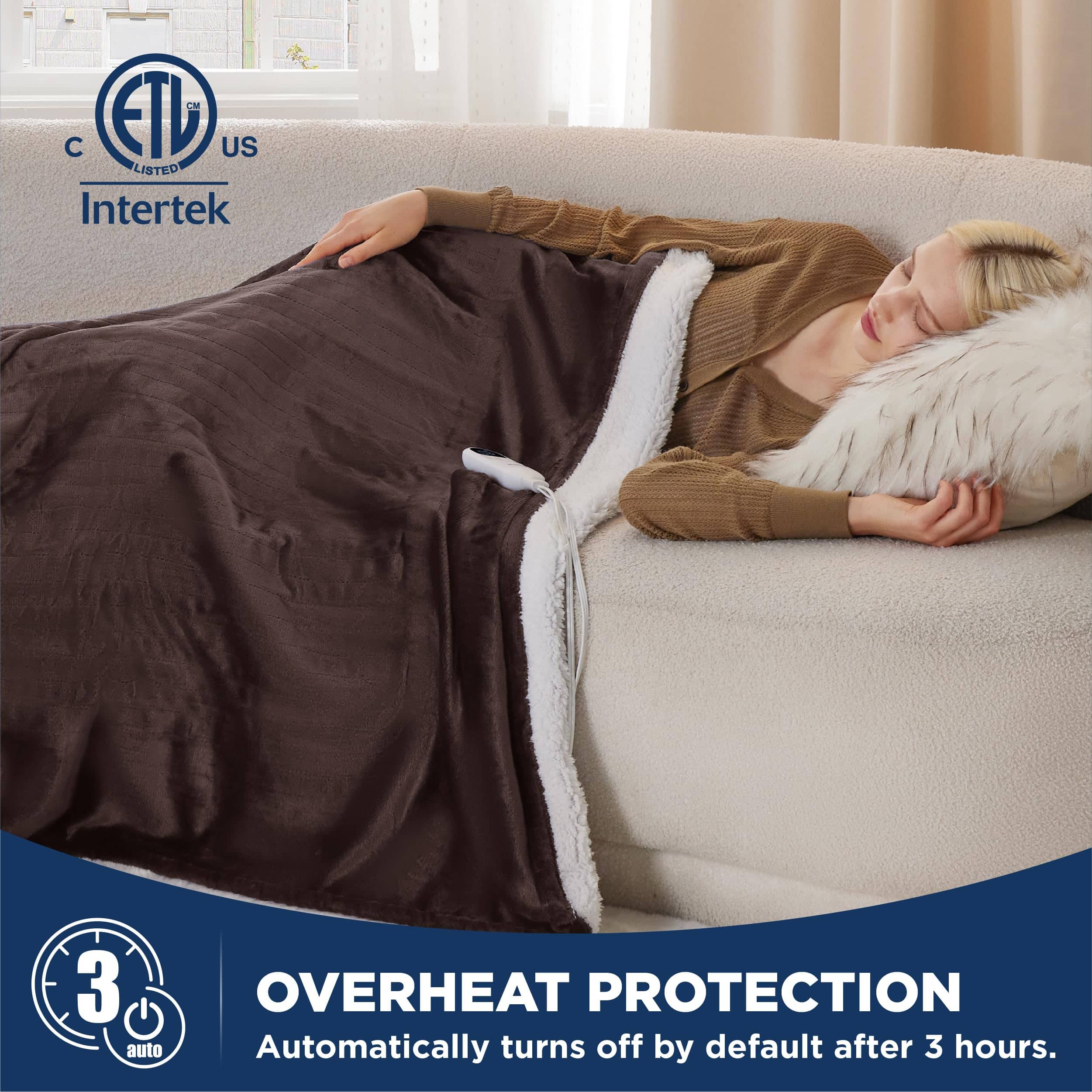GentleSoft® Solid Flannel Heated Blanket