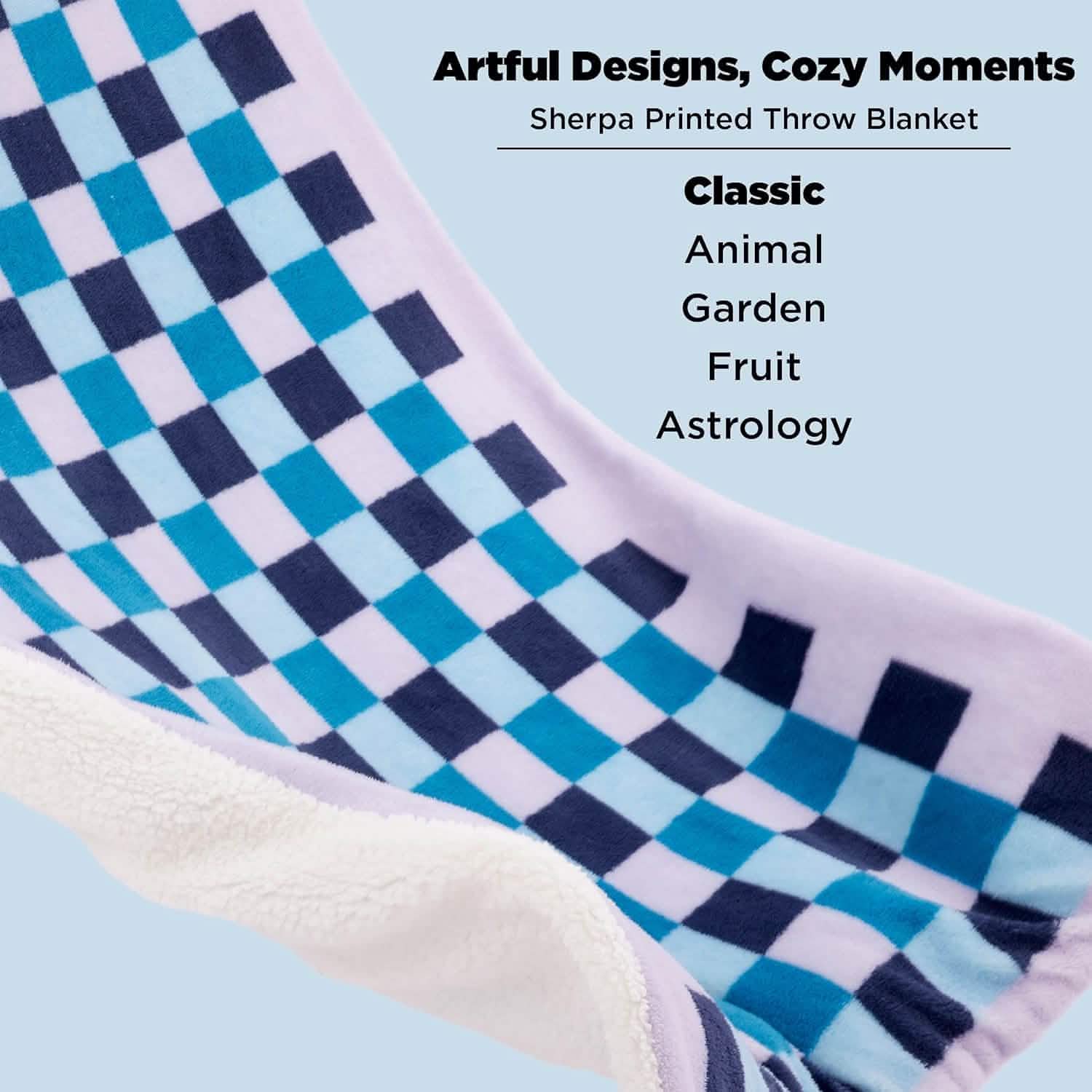 GentleSoft® Printed Throw Sherpa Blanket lavender