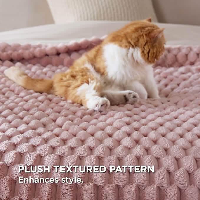 GentleSoft® Textured Bubble Flannel Fleece Blanket