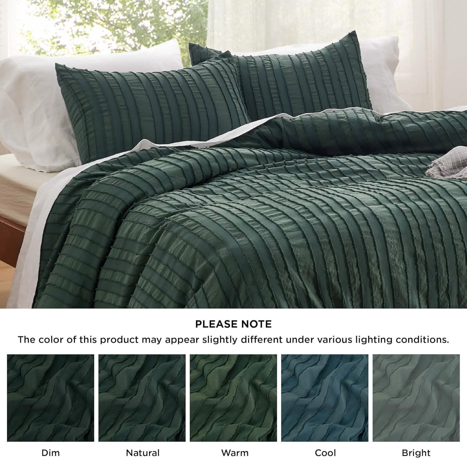 GentleSoft® Striped Tufted Embroidery Duvet Cover Set