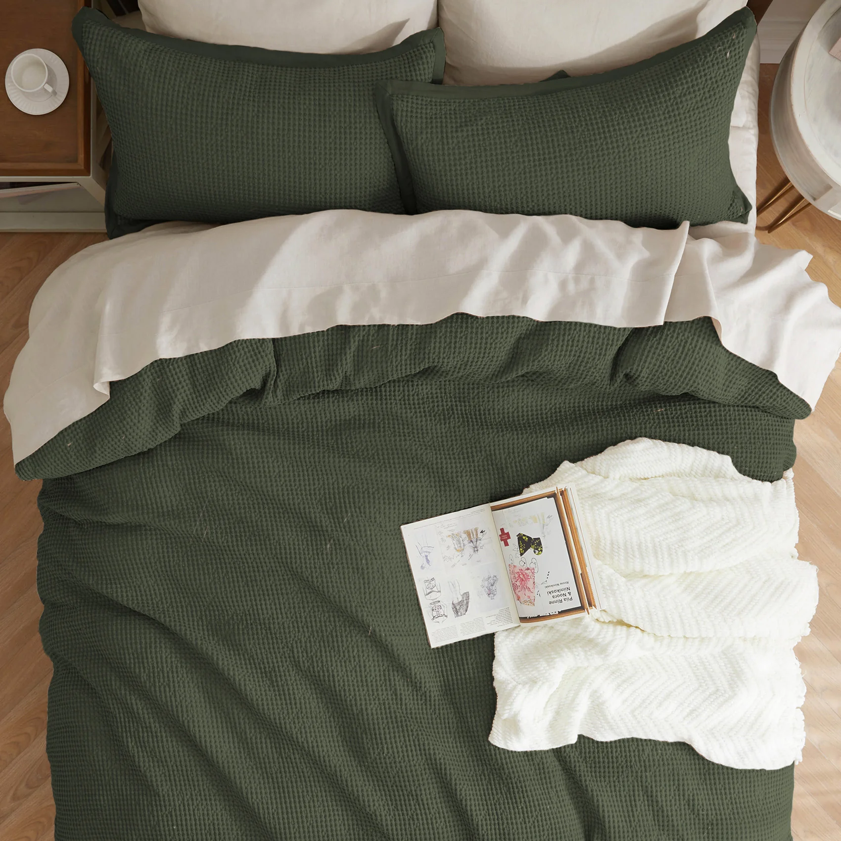 GentleSoft® Cotton Waffle Weave Duvet Cover Set