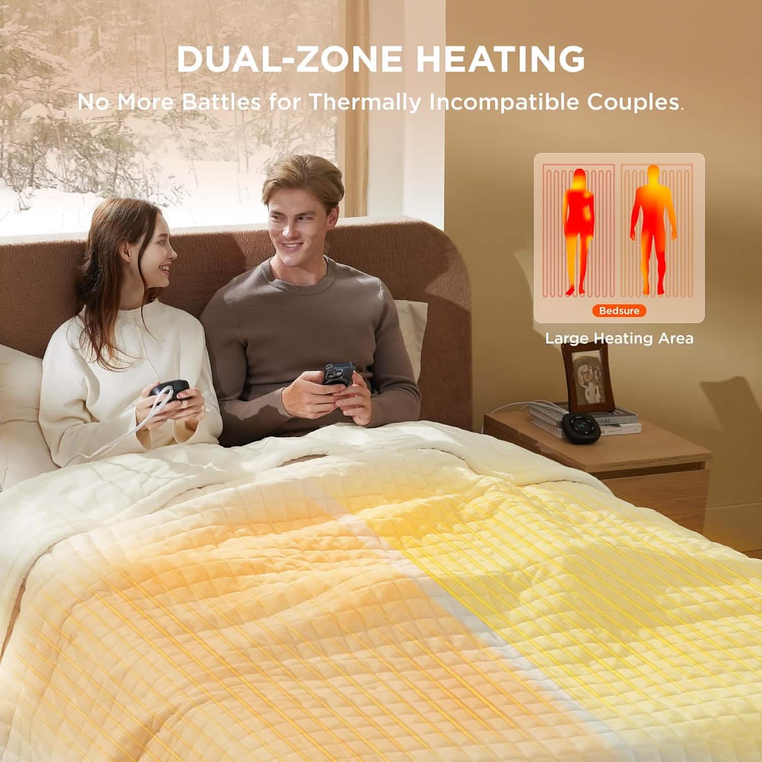 GentleSoft® Quilted Sherpa Fleece Heated Blanket Grid