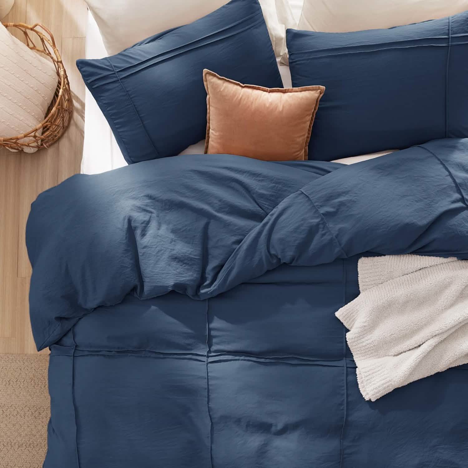 GentleSoft® Striped Tufted Embroidery Duvet Cover Set