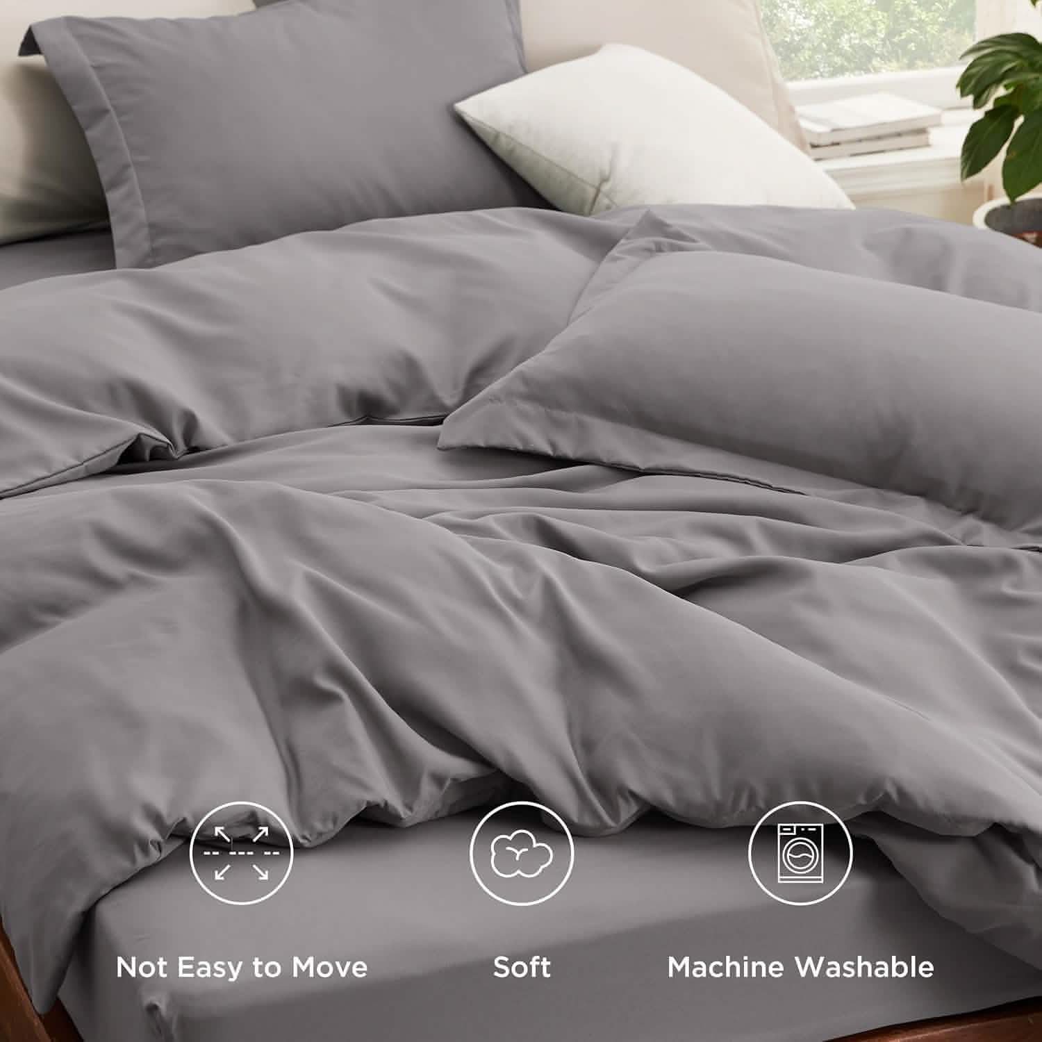 GentleSoft® Brushed Microfiber Duvet Cover Sets With Fitted Sheet