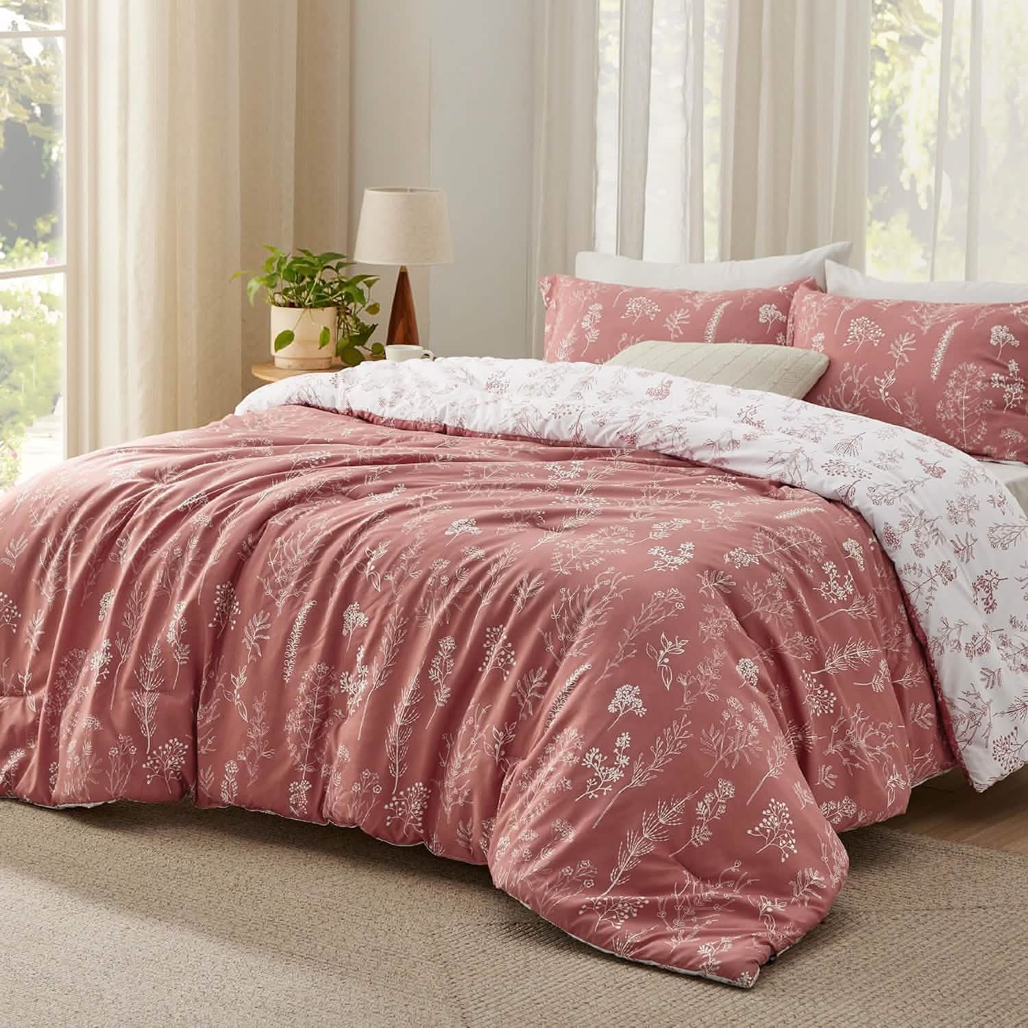 GentleSoft® Reversible Floral Print Comforter Set-2