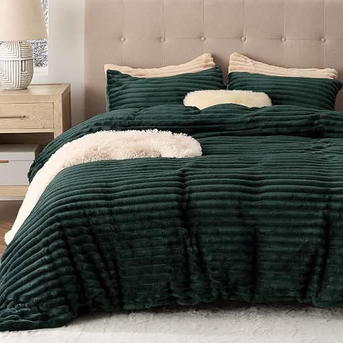 GentleSoft® Striped Flannel Duvet Cover Set