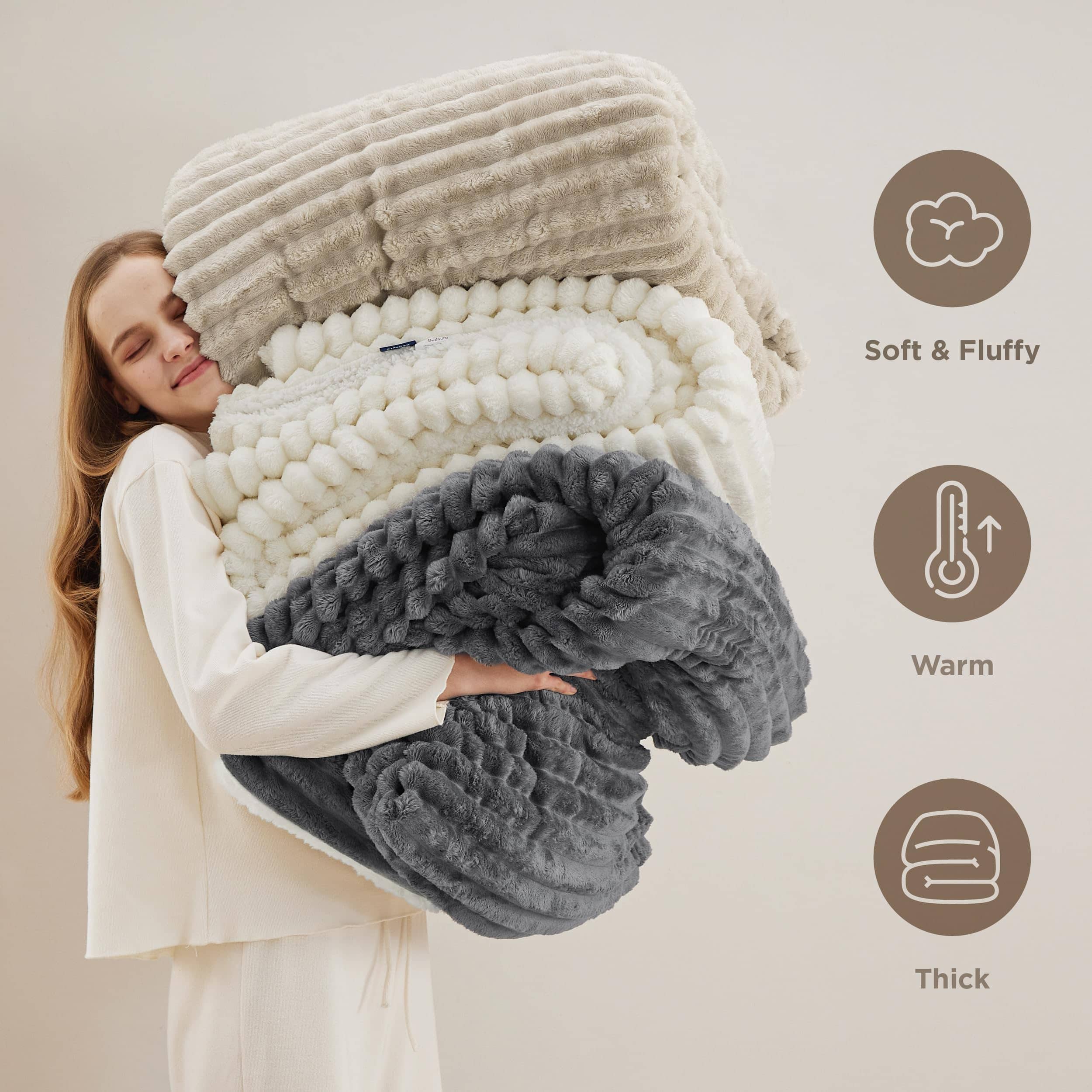 GentleSoft® Jacquard Stripes Shaggy Sherpa Blanket