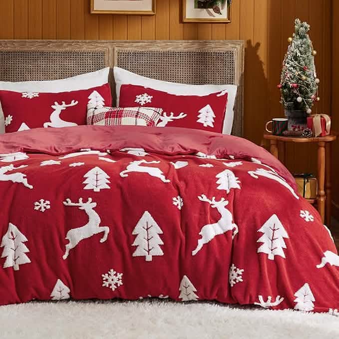 GentleSoft® Snowflake Comforter Set Red