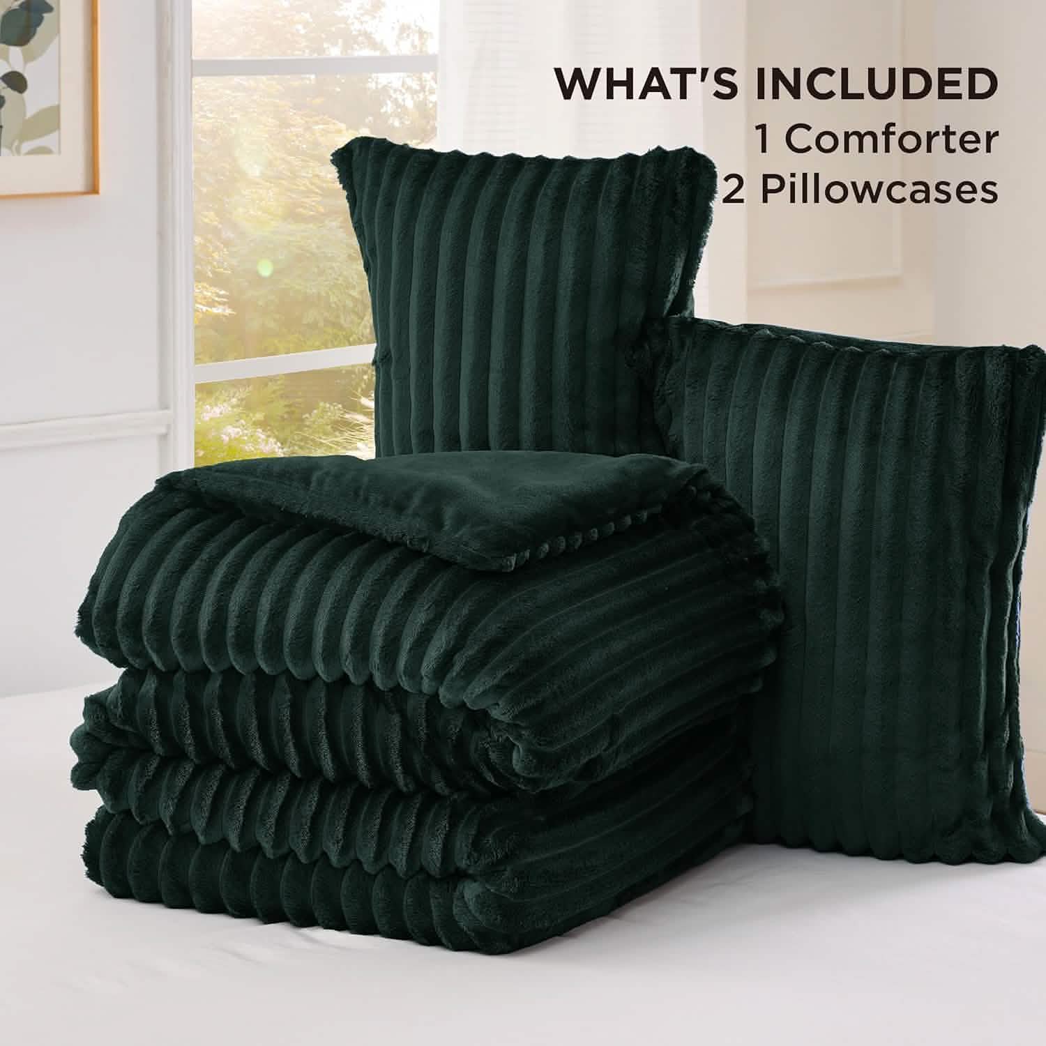 GentleSoft® Striped Flannel Comforter Set