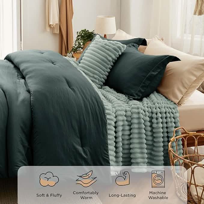 GentleSoft® Checkered Comforter Set Striped