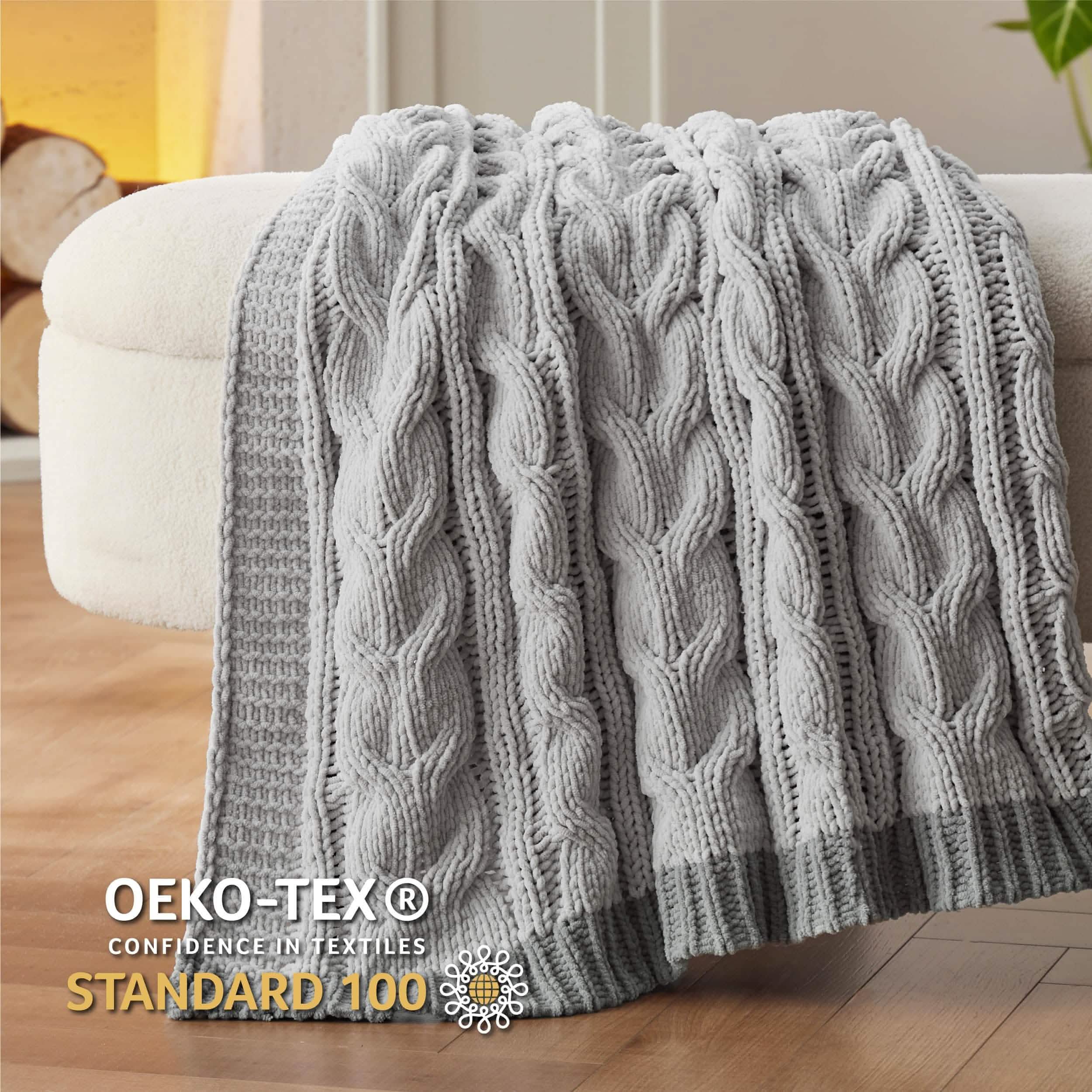 GentleSoft® Cable Chenille Chunky Knit Throw Blanket