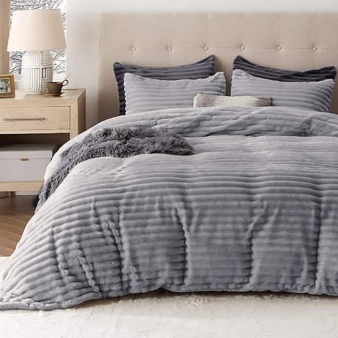 GentleSoft® Striped Flannel Duvet Cover Set