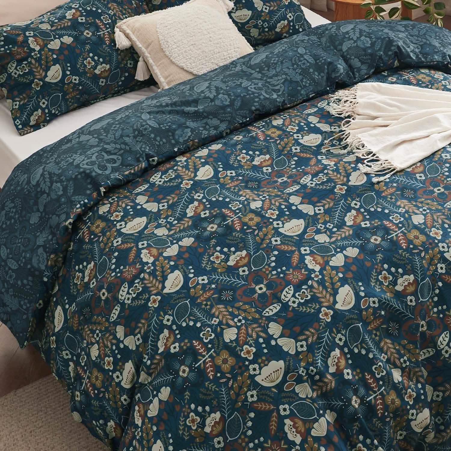 GentleSoft® Reversible Floral Duvet Cover Set