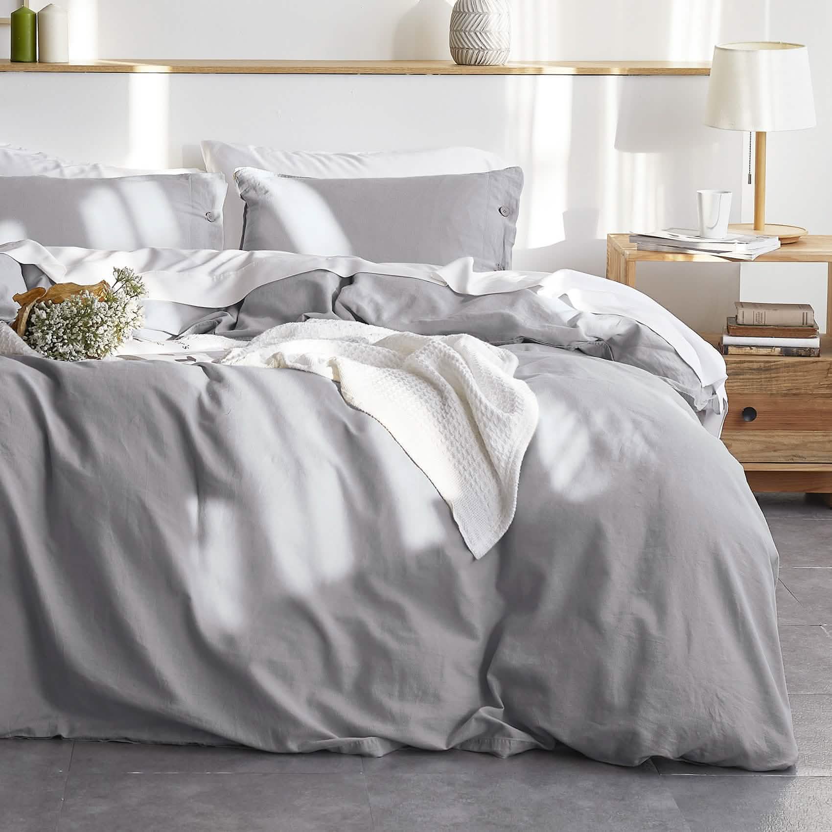 GentleSoft® Cotton Linen Hybrid Duvet Cover Set