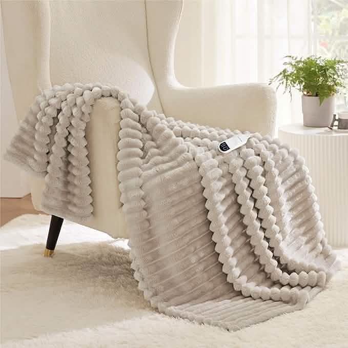 GentleSoft® Striped Flannel Heated Blanket