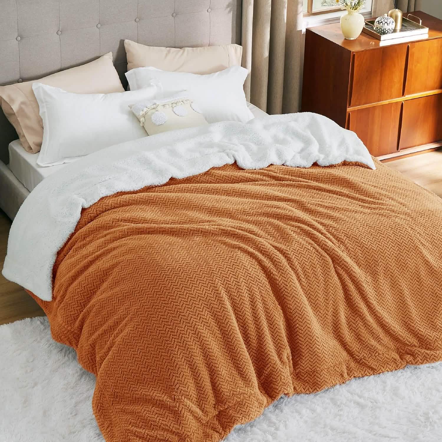 GentleSoft® Chevron Sherpa Fleece Blanket