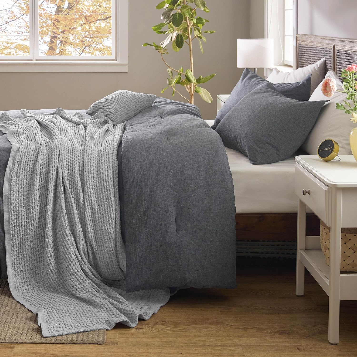 GentleSoft® 5 Piece Cotton Waffle Weave Bed-in-a-bag