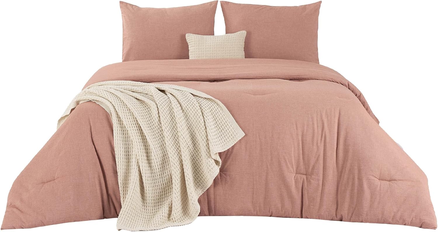 GentleSoft® 5 Piece Cotton Waffle Weave Bed-in-a-bag