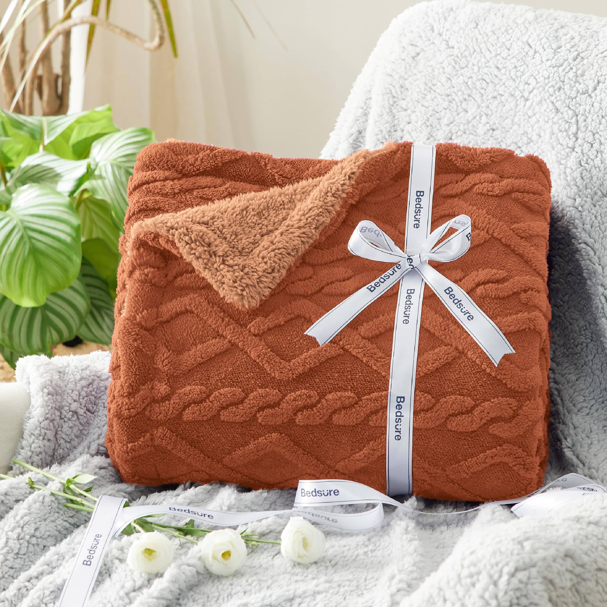GentleSoft® Sherpa Throw Blanket For Couch