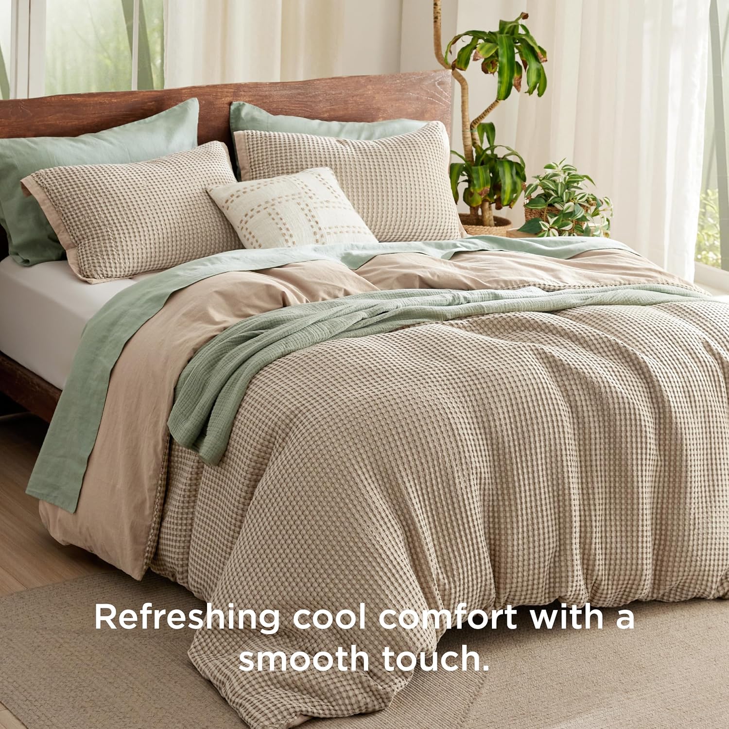 GentleSoft® Cooling Waffle Duvet Cover Set
