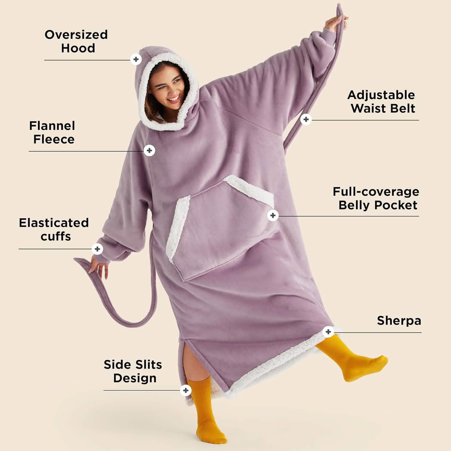 GentleSoft® Sherpa Fleece Wearable Blanket