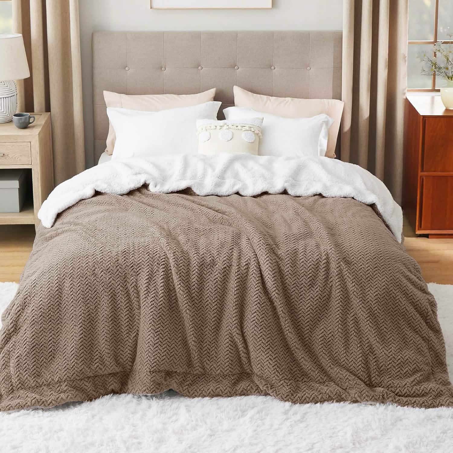 GentleSoft® Chevron Sherpa Fleece Blanket