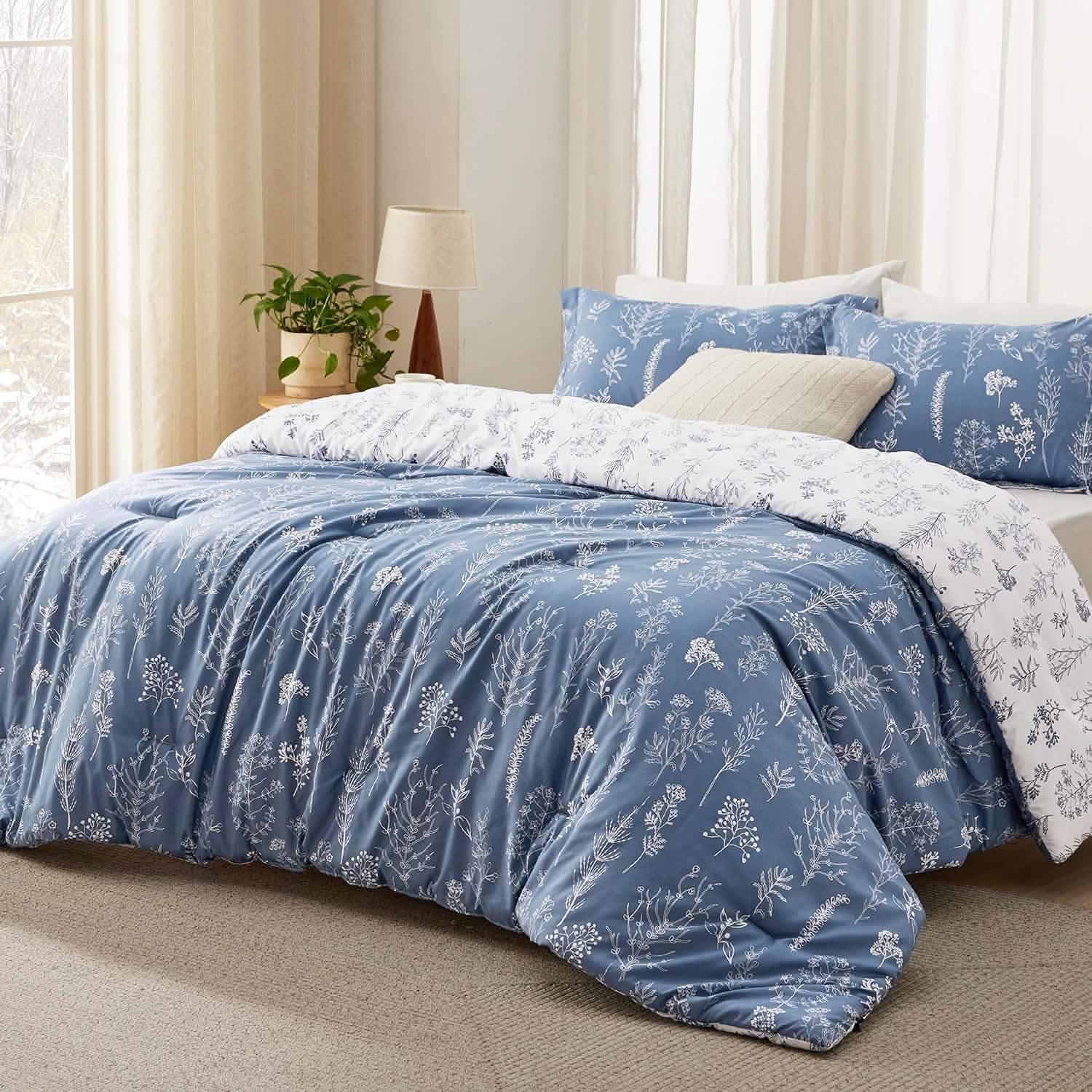 GentleSoft® Reversible Floral Print Comforter Set-2