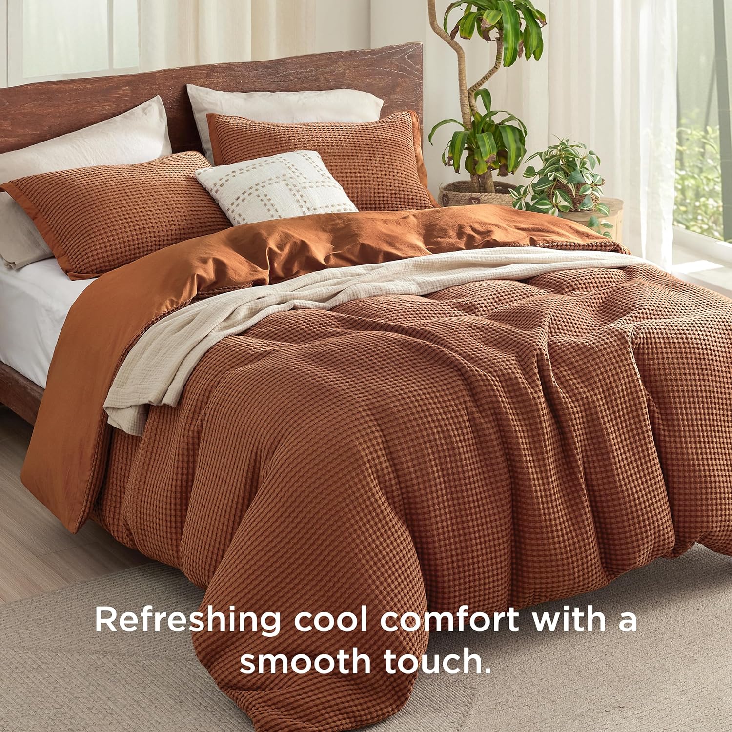 GentleSoft® Cooling Waffle Duvet Cover Set