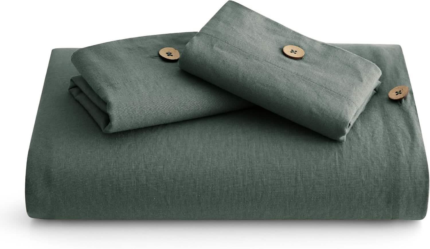 GentleSoft® Cotton Linen Hybrid Duvet Cover Set