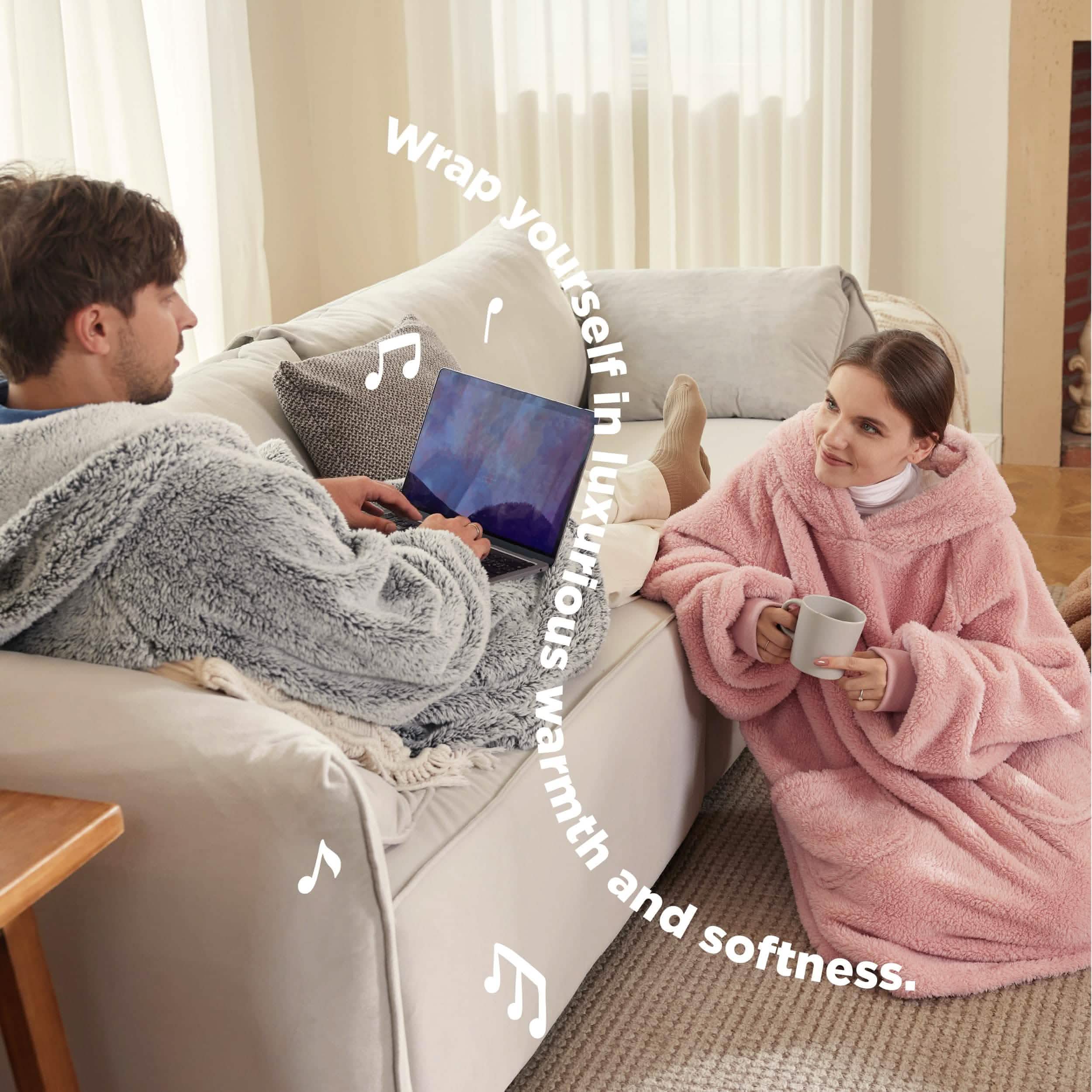 GentleSoft® Shaggy Sherpa Blanket Hoodie