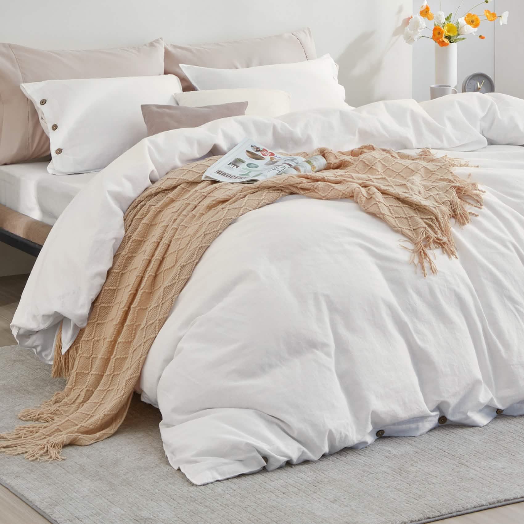 GentleSoft® Cotton Linen Hybrid Duvet Cover Set