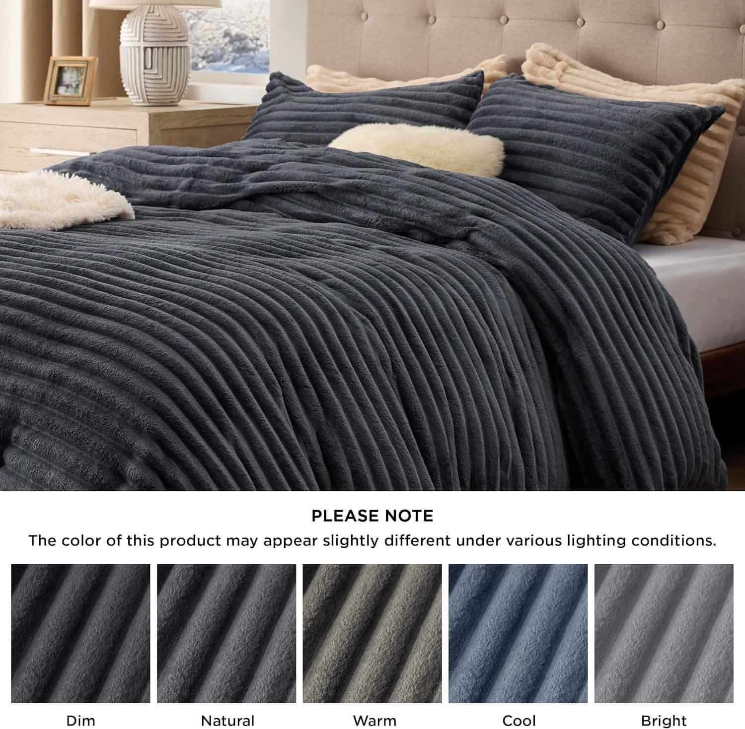 GentleSoft® Striped Flannel Duvet Cover Set