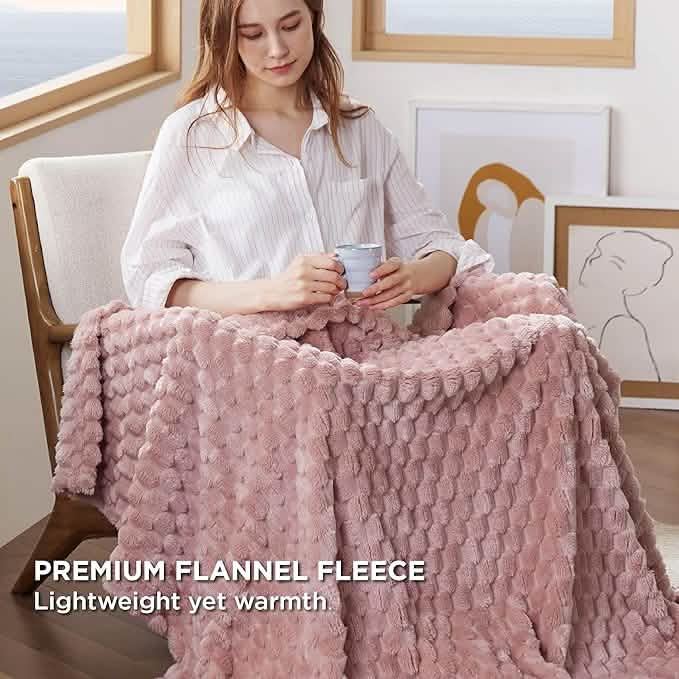 GentleSoft® Textured Bubble Flannel Fleece Blanket